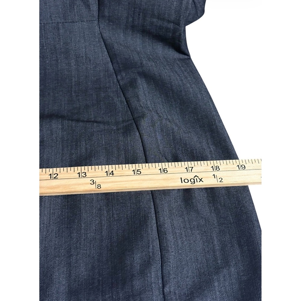 Calvin Klein Dark Charcoal Chambray Sleeveless Sheath Dress Business Sz 12P - Picture 8 of 10
